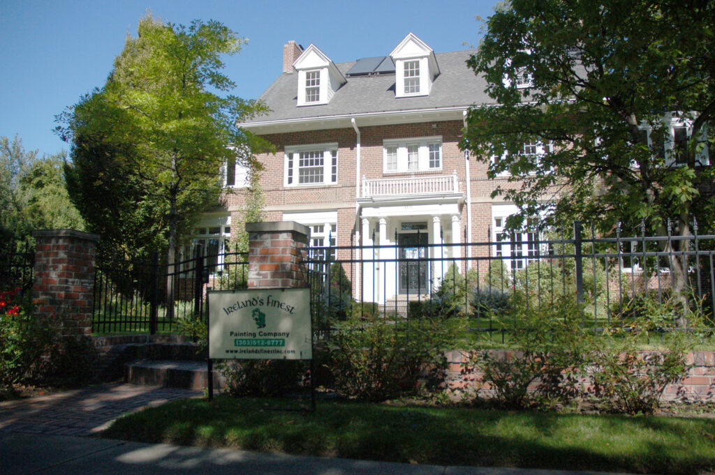 Elegant brick house with garden Historical Denver Painting Services